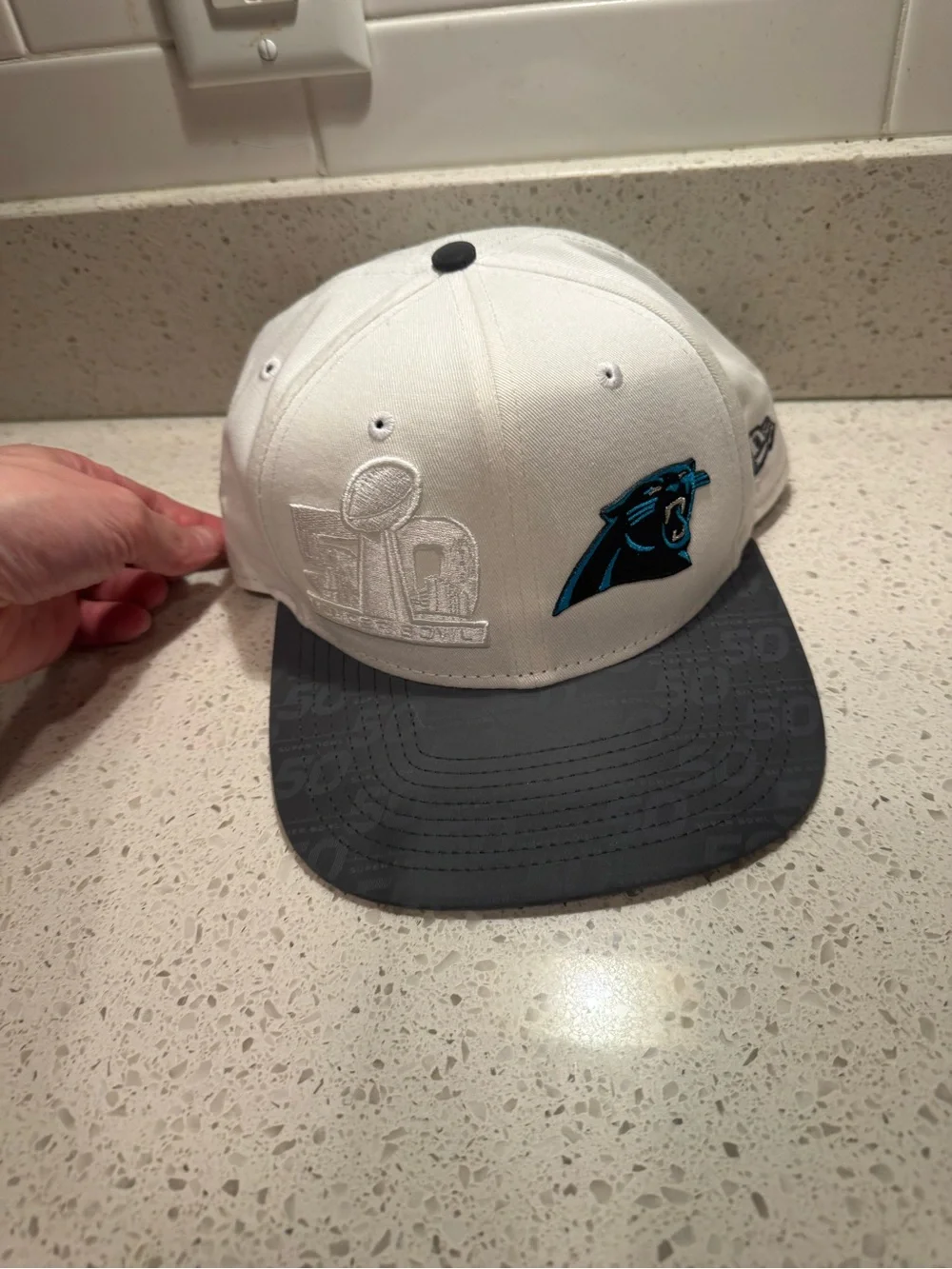 New Era Carolina Panthers Super Bowl 50 On-Field Snapback OSFM Hat 9Fifty
